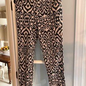 Jones New York Black and Cream Patterned Straight Leg Pants